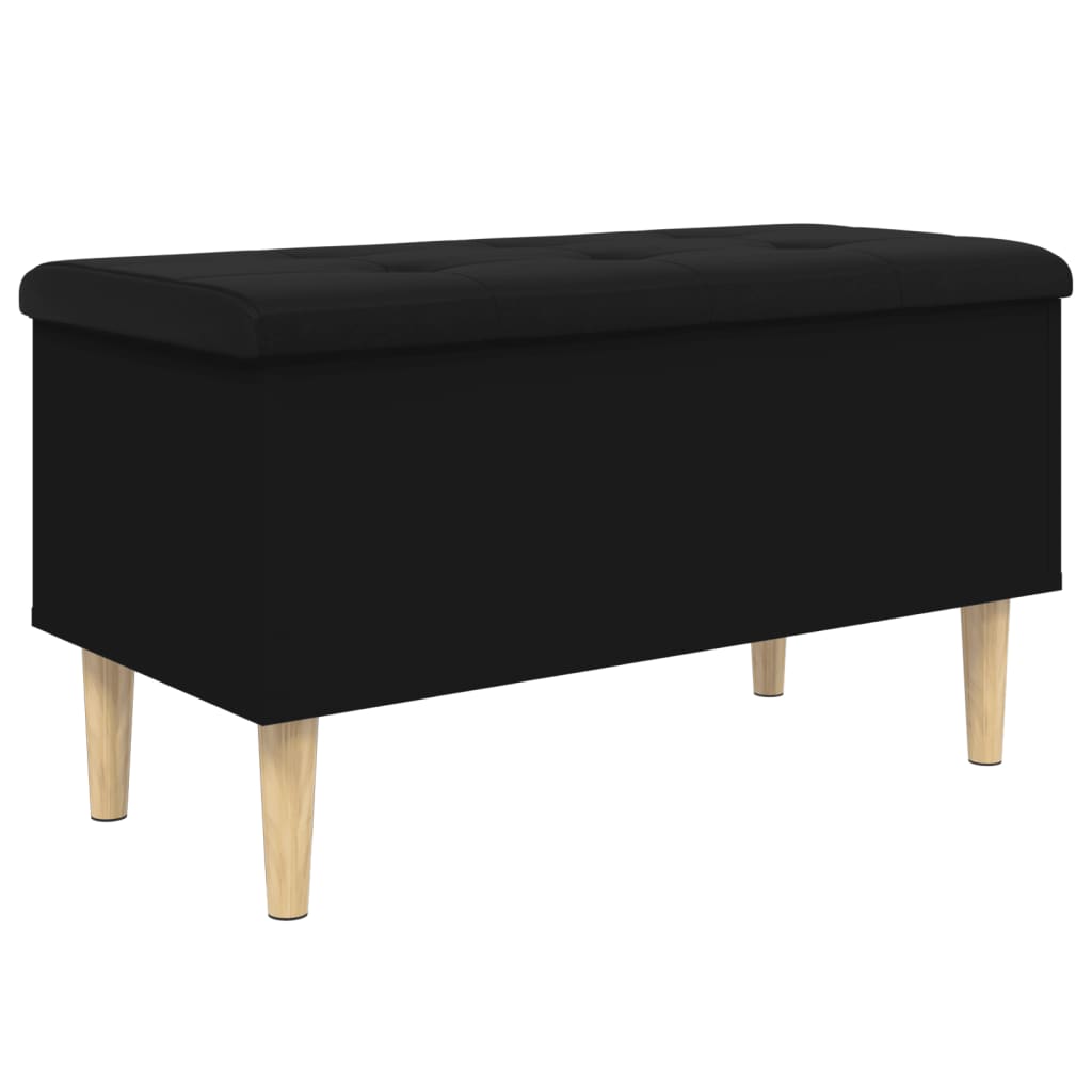 Banc de rangement noir 82x42x46 cm bois d'ingénierie Bancs coffres vidaXL   