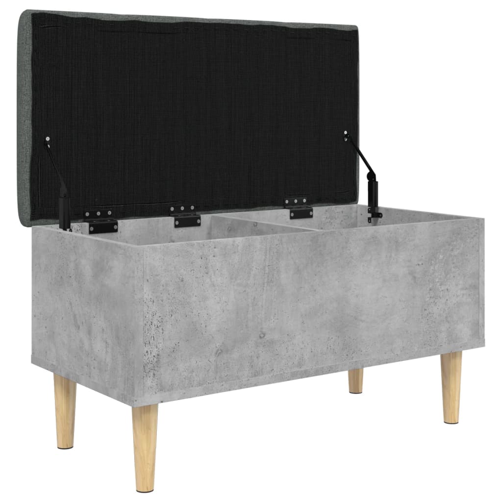 Banc de rangement gris béton 82x42x46 cm bois d'ingénierie Bancs coffres vidaXL   