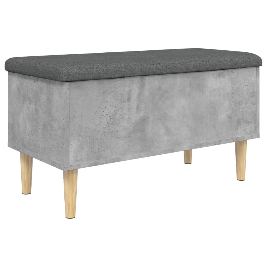 Banc de rangement gris béton 82x42x46 cm bois d'ingénierie Bancs coffres vidaXL   