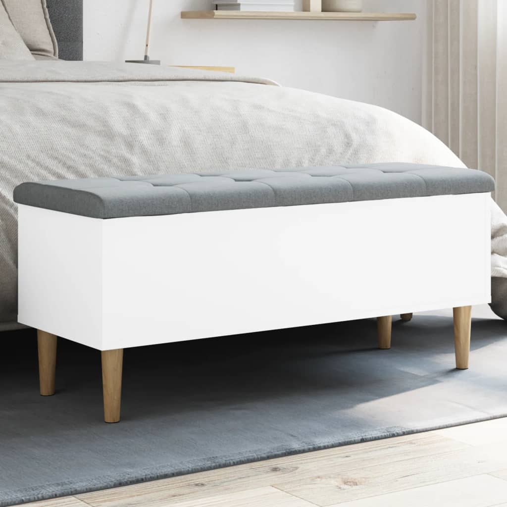 Banc de rangement blanc 102x42x46 cm bois d'ingénierie Bancs coffres vidaXL   