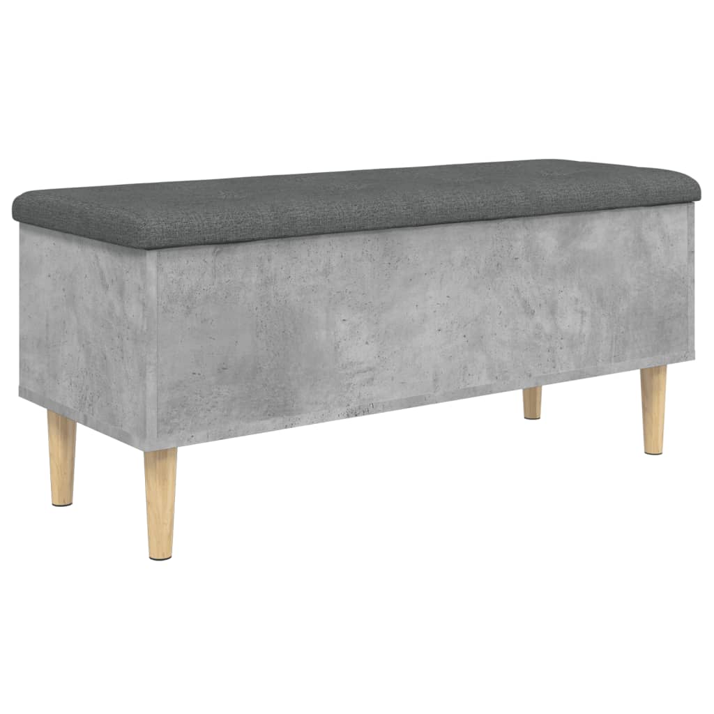 Banc de rangement gris béton 102x42x46 cm bois d'ingénierie Bancs coffres vidaXL   