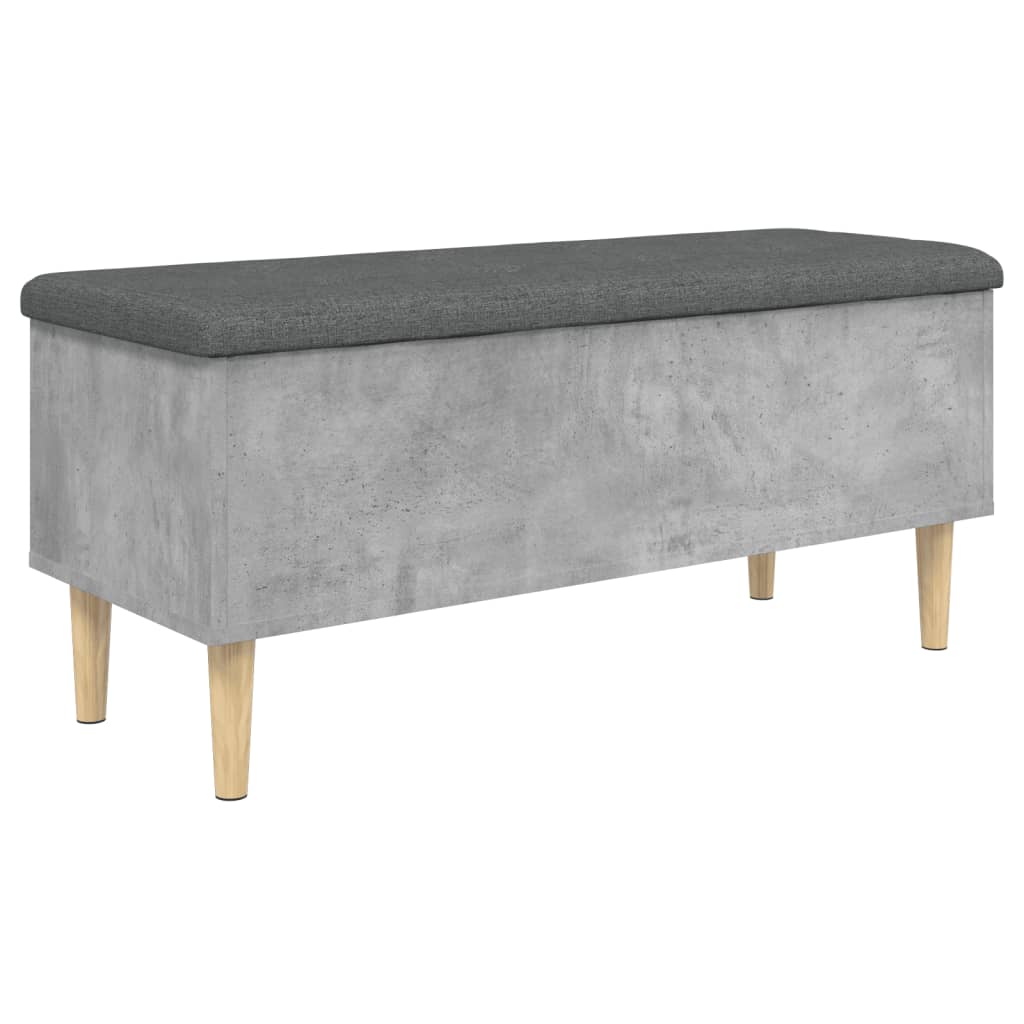 Banc de rangement gris béton 102x42x46 cm bois d'ingénierie Bancs coffres vidaXL   