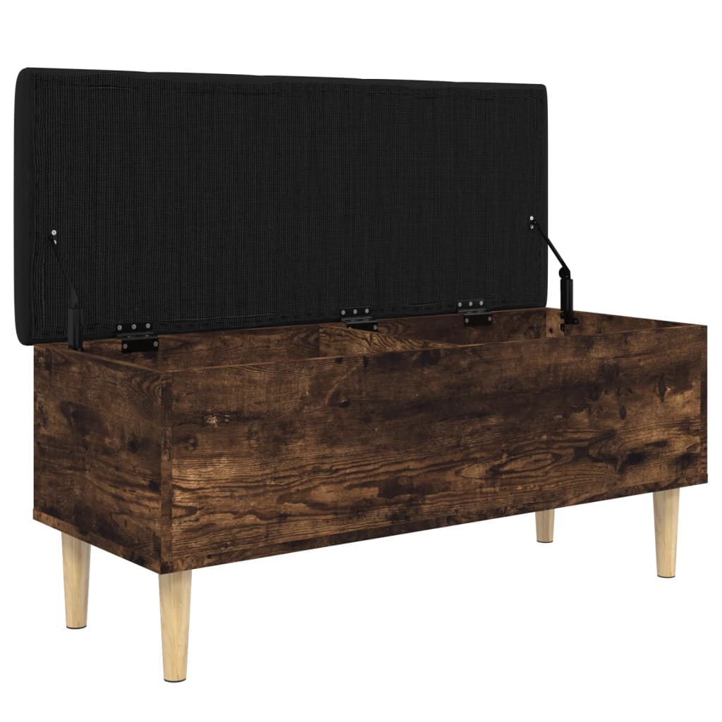 Banc de rangement chêne fumé 102x42x46 cm bois d'ingénierie Bancs coffres vidaXL   