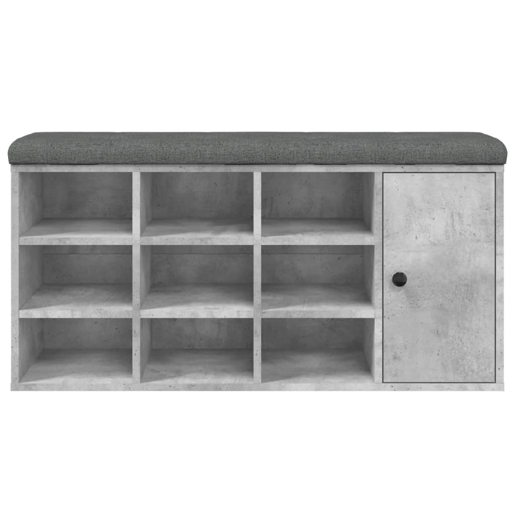 Banc à chaussures gris béton 102x32x50 cm bois d'ingénierie Bancs coffres vidaXL   