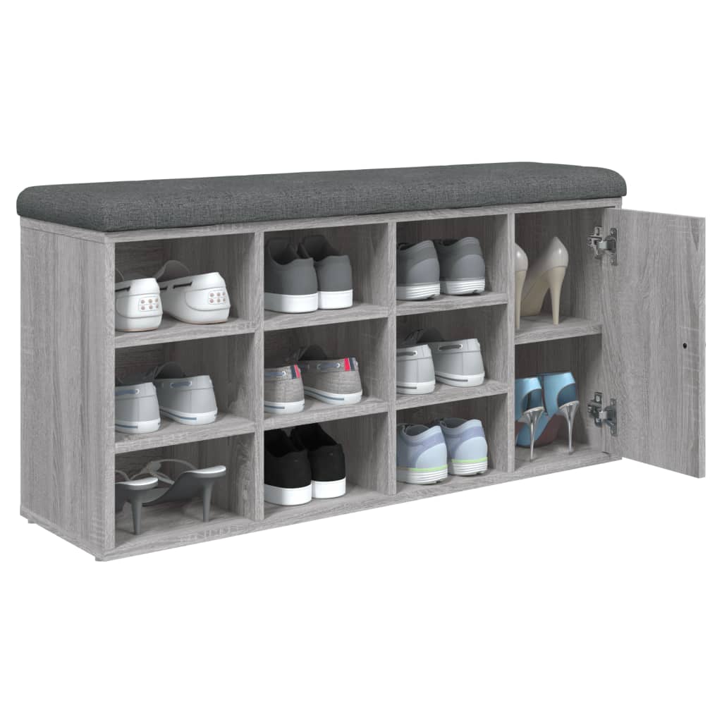 Banc à chaussures sonoma gris 102x32x50 cm bois d'ingénierie Bancs coffres vidaXL   