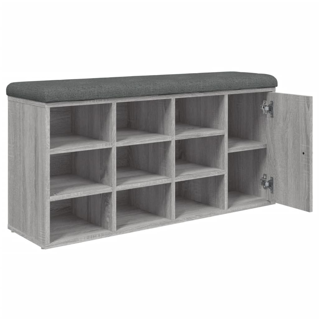 Banc à chaussures sonoma gris 102x32x50 cm bois d'ingénierie Bancs coffres vidaXL   