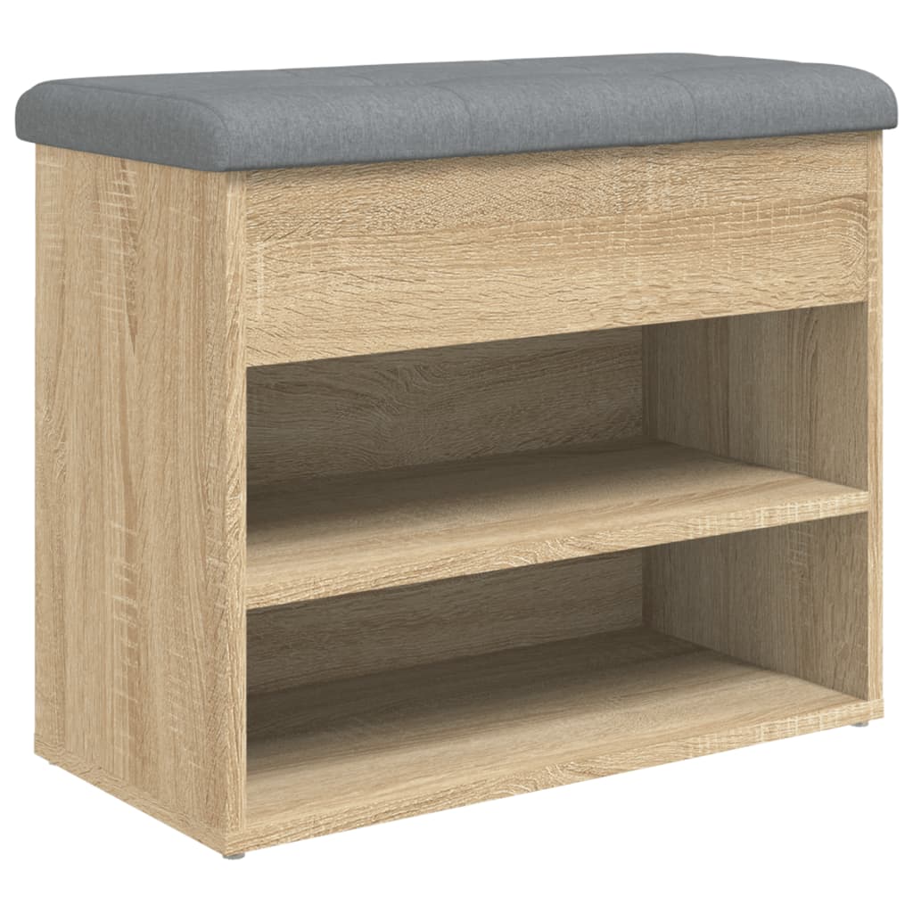 Banc à chaussures chêne sonoma 62x32x50 cm bois d'ingénierie Bancs coffres vidaXL   