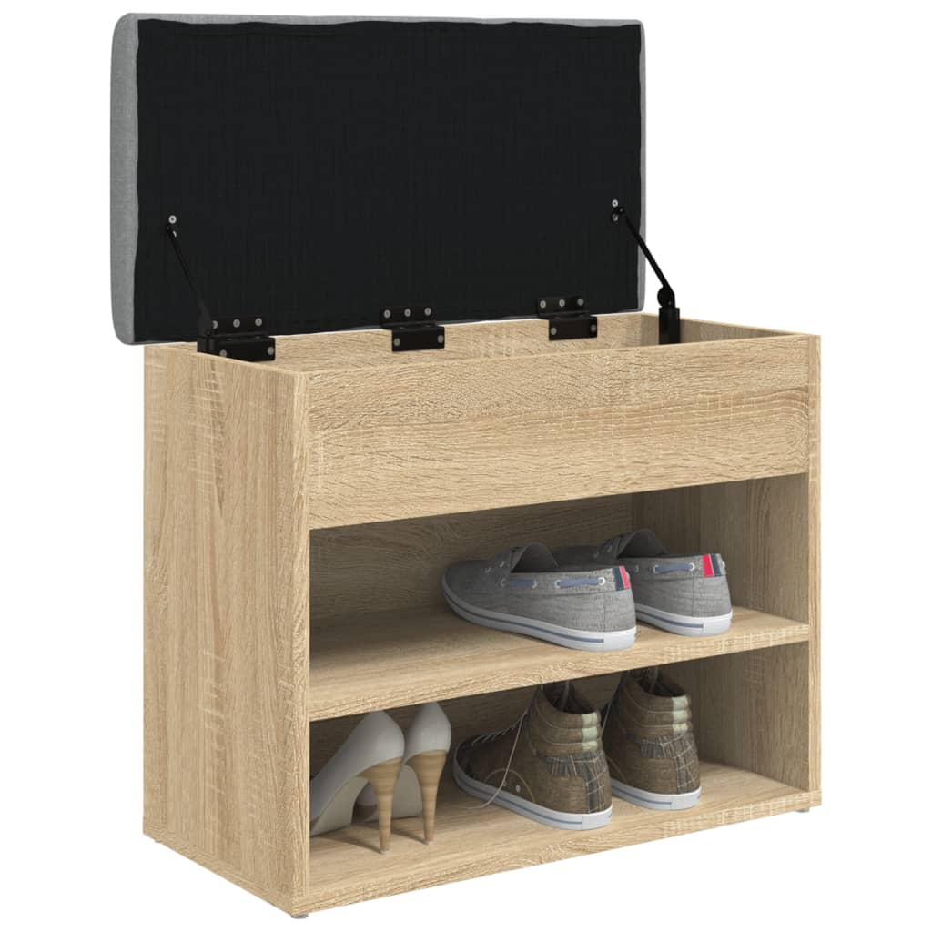 Banc à chaussures chêne sonoma 62x32x50 cm bois d'ingénierie Bancs coffres vidaXL   