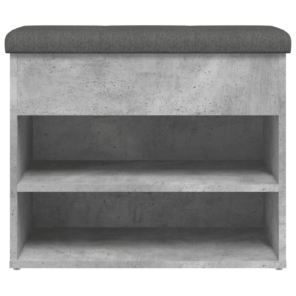 Banc à chaussures gris béton 62x32x50 cm bois d'ingénierie Bancs coffres vidaXL   