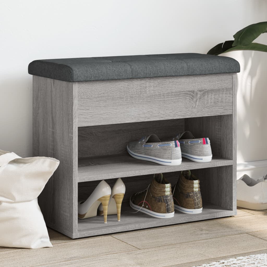 Banc à chaussures sonoma gris 62x32x50 cm bois d'ingénierie Bancs coffres vidaXL   