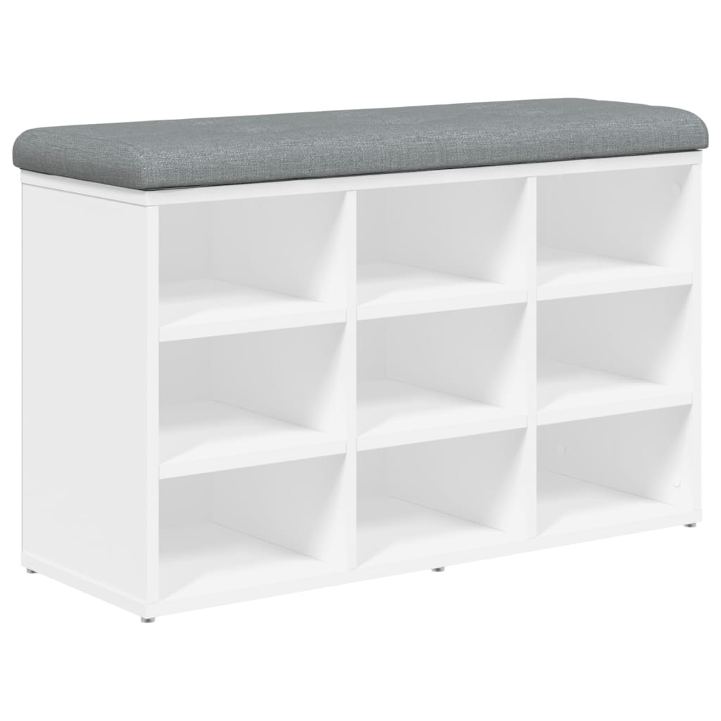 Banc à chaussures blanc 82x32x50 cm bois d'ingénierie Bancs coffres vidaXL   