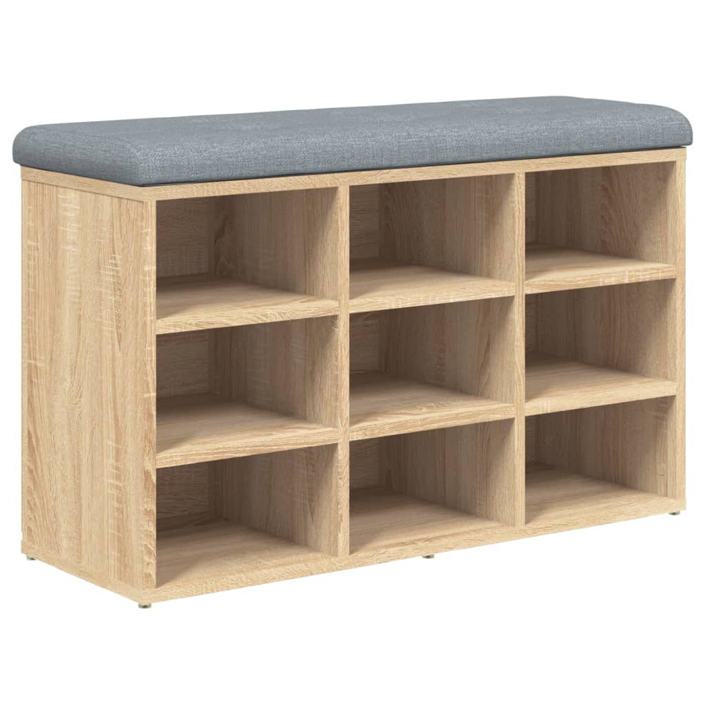 Banc à chaussures chêne sonoma 82x32x50 cm bois d'ingénierie Bancs coffres vidaXL   