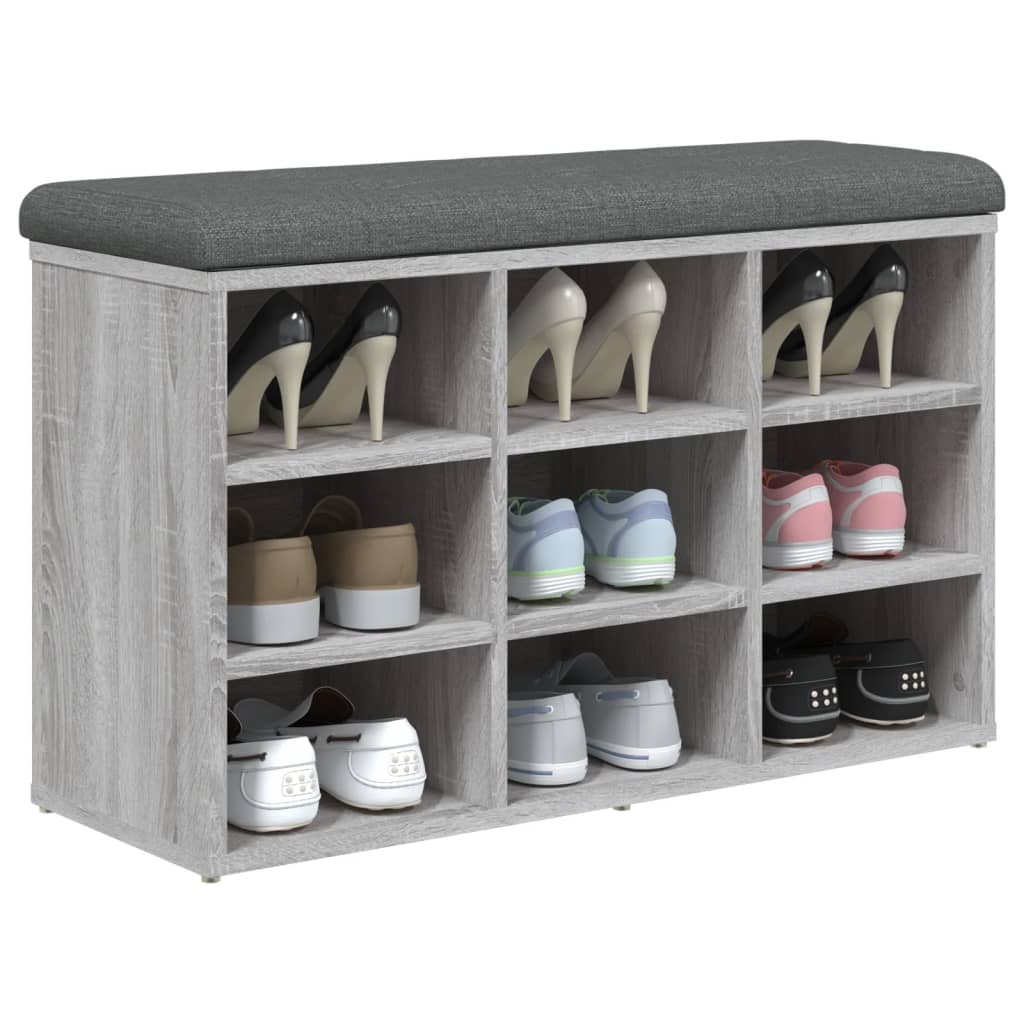 Banc à chaussures sonoma gris 82x32x50 cm bois d'ingénierie Bancs coffres vidaXL   