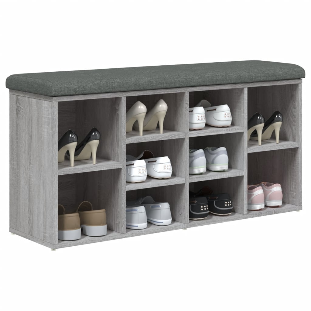 Banc à chaussures sonoma gris 102x32x50 cm bois d'ingénierie Bancs coffres vidaXL   