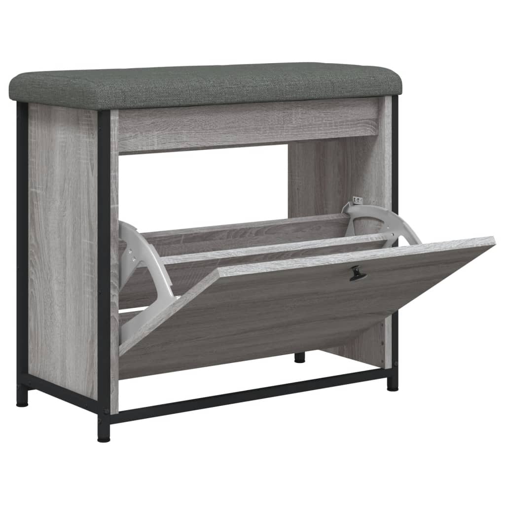 Banc à chaussures tiroir rabattable sonoma gris 62x32x56 cm Bancs coffres vidaXL   