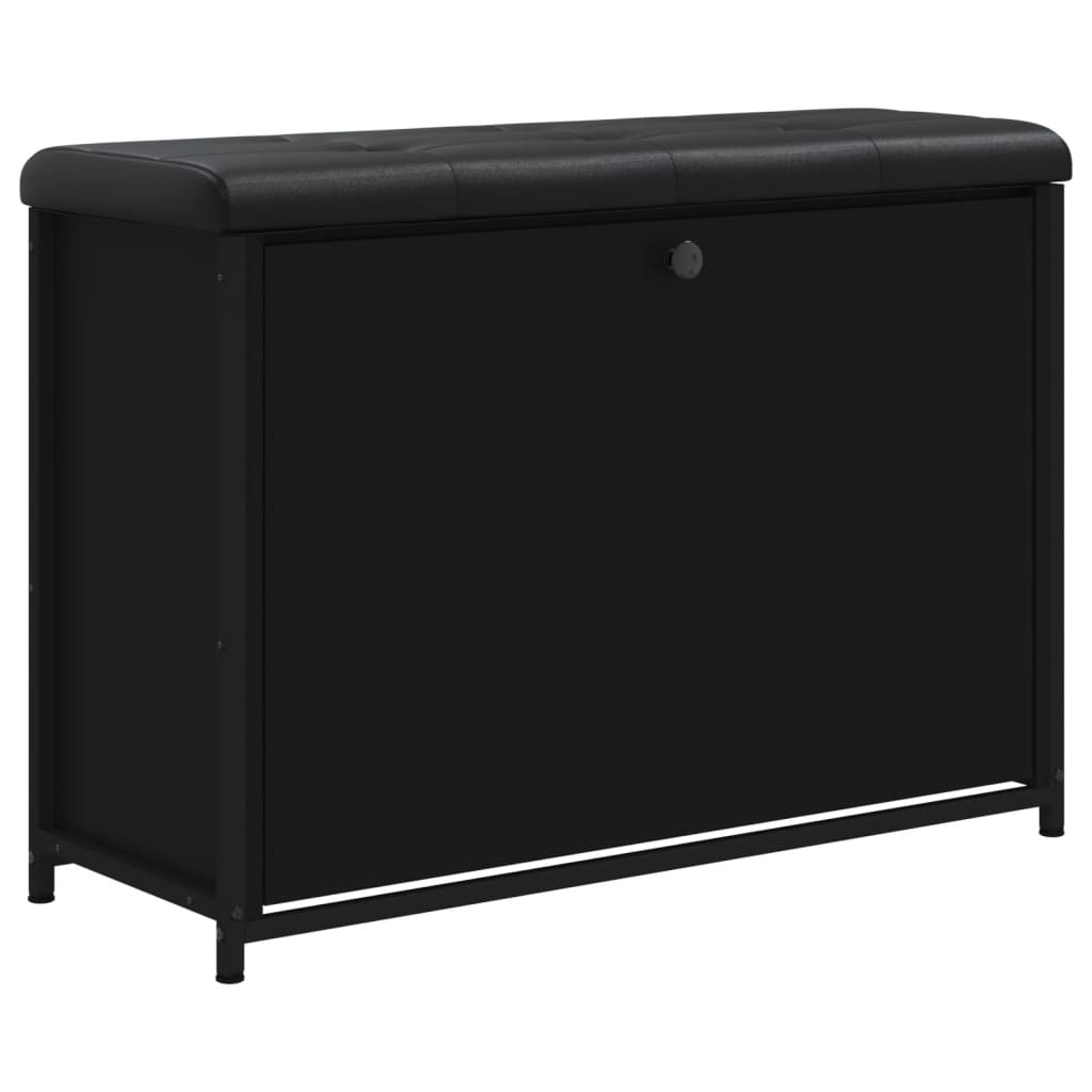 Banc à chaussures avec tiroir rabattable noir 82x32x56 cm Bancs coffres vidaXL   