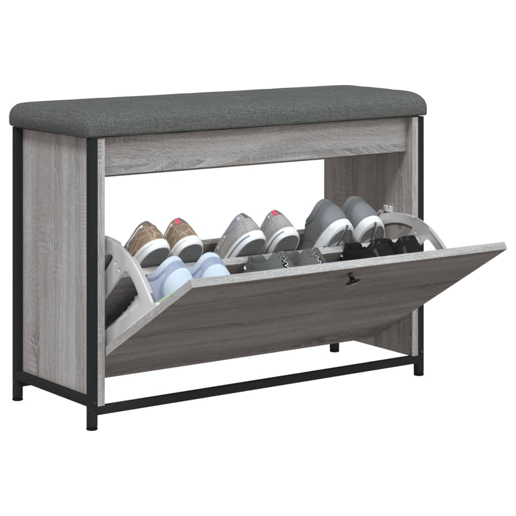 Banc à chaussures tiroir rabattable chêne sonoma 82x32x56 cm Bancs coffres vidaXL   