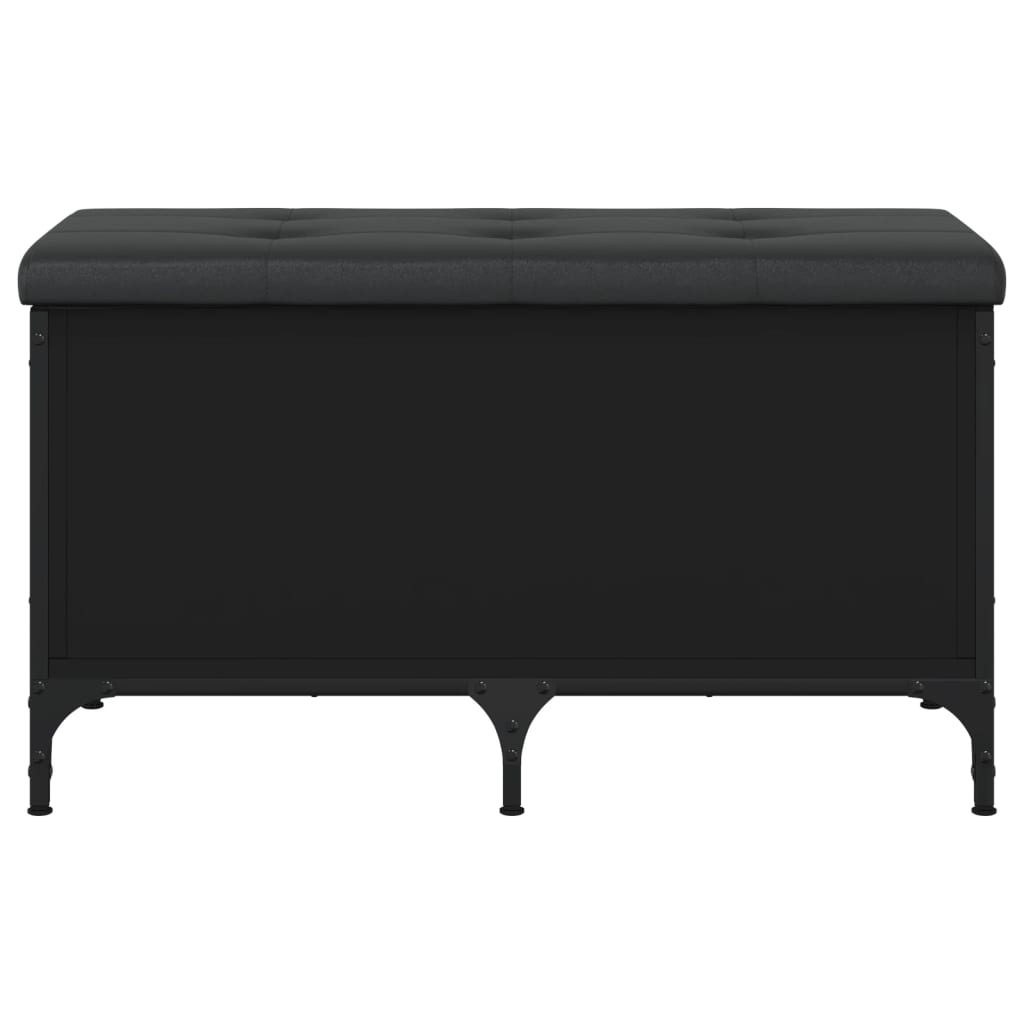 Banc de rangement noir 82x42x45 cm bois d'ingénierie Bancs coffres vidaXL   