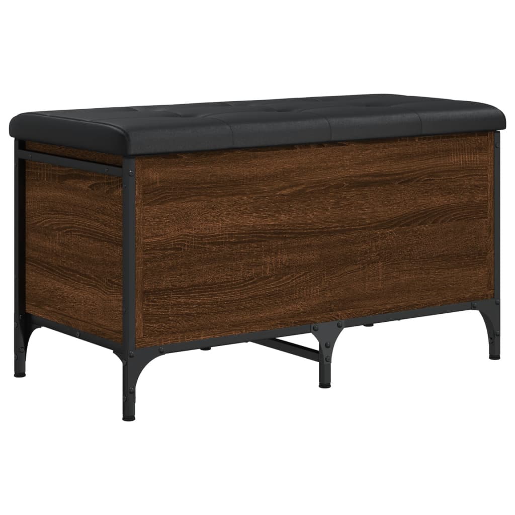 Banc de rangement chêne marron 82x42x45 cm Bois d'ingénierie Bancs coffres vidaXL   