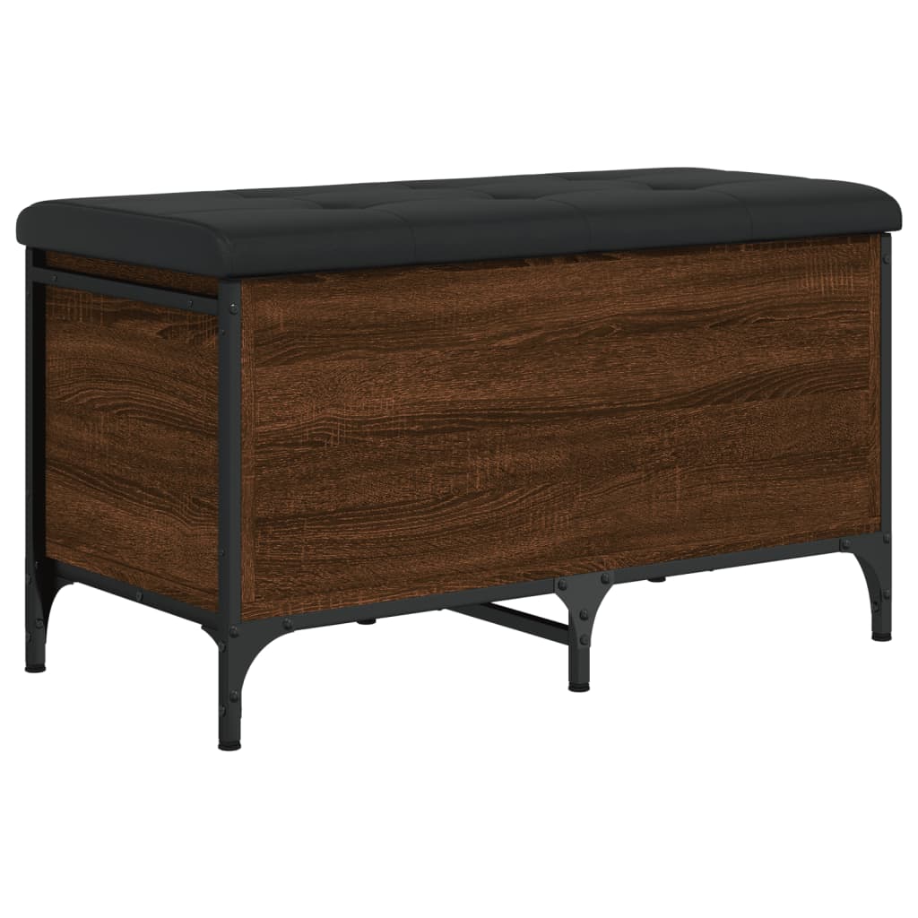 Banc de rangement chêne marron 82x42x45 cm Bois d'ingénierie Bancs coffres vidaXL   