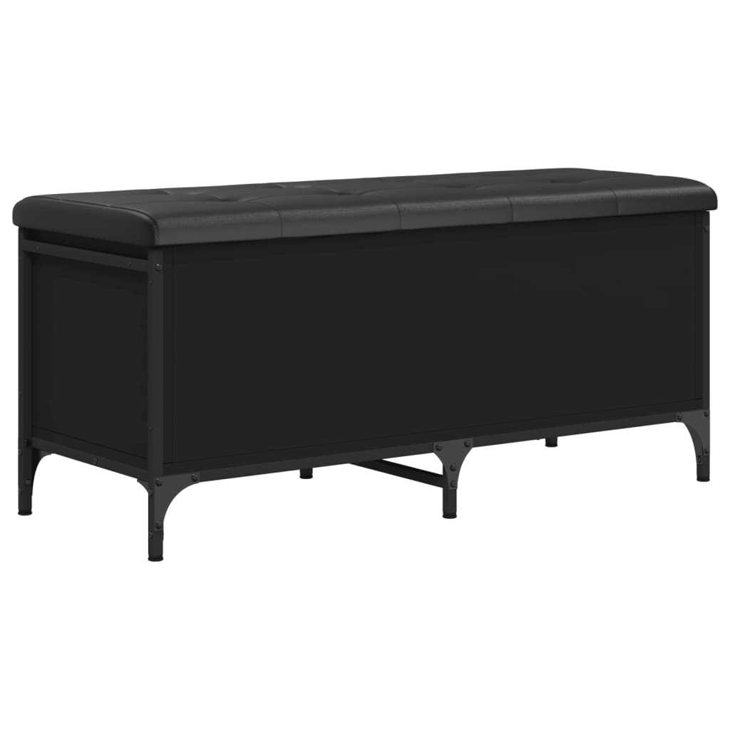 Banc de rangement noir 102x42x45 cm bois d'ingénierie Bancs coffres vidaXL   