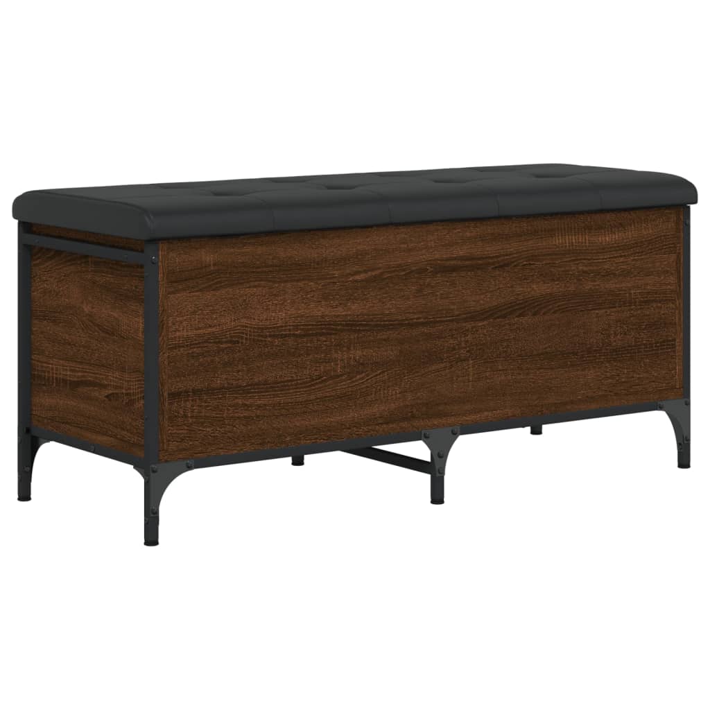 Banc de rangement chêne marron 102x42x45 cm bois d'ingénierie Bancs coffres vidaXL   