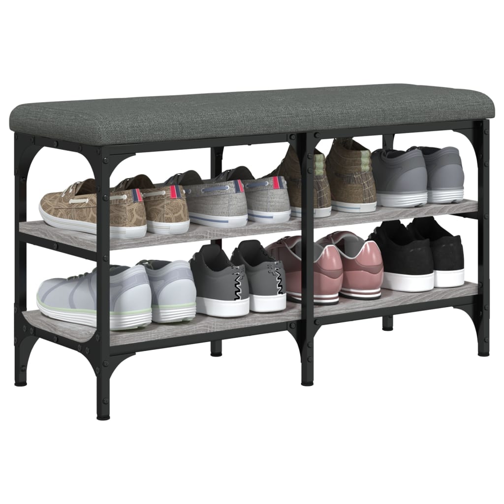 Banc à chaussures sonoma gris 82x32x47 cm Bois d'ingénierie Bancs coffres vidaXL   