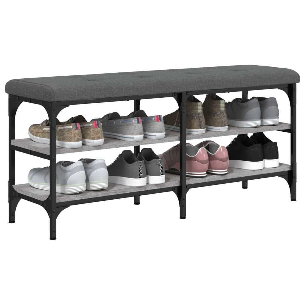 Banc à chaussures sonoma gris 102x32x47 cm bois d'ingénierie Bancs coffres vidaXL   