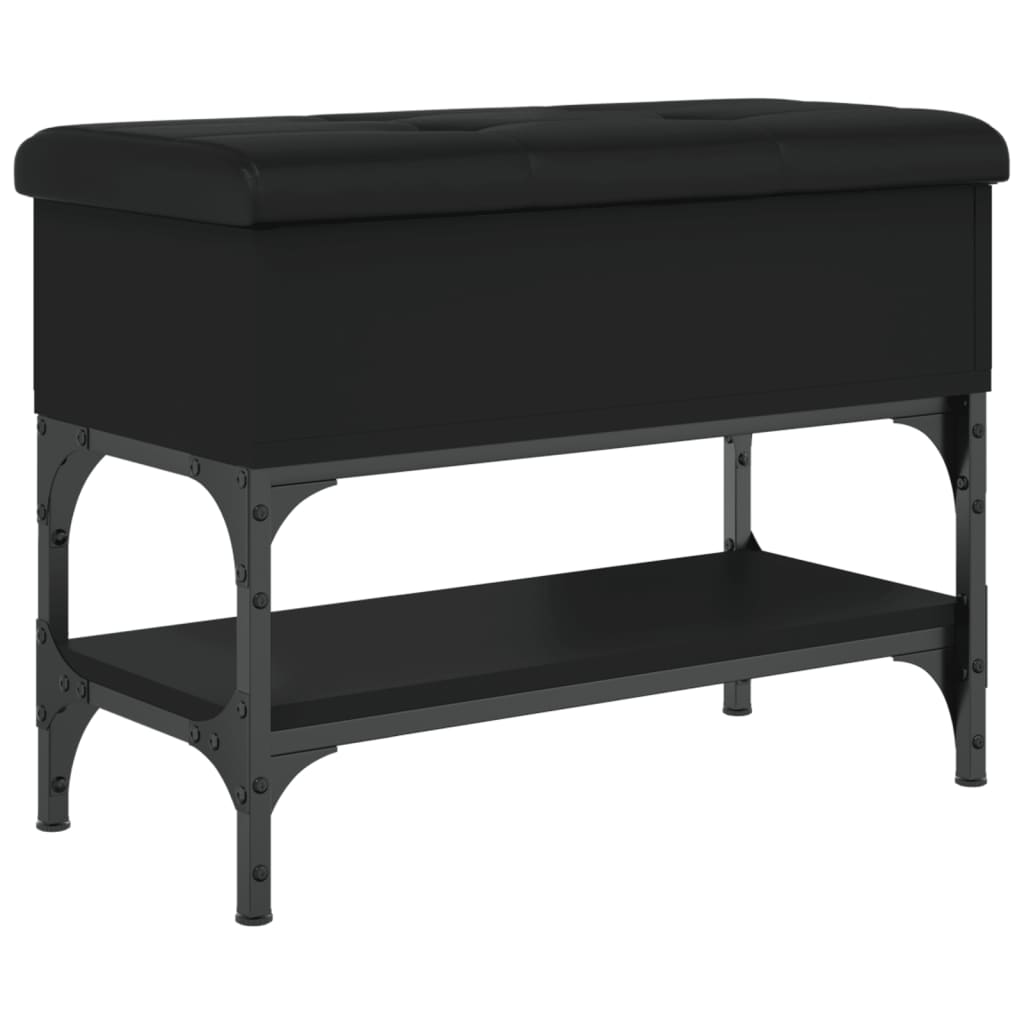 Banc à chaussures noir 62x32x45 cm bois d'ingénierie Bancs coffres vidaXL   