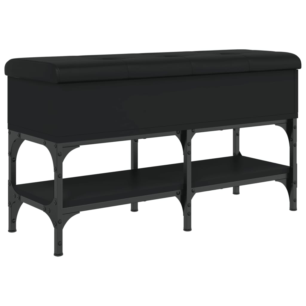 Banc à chaussures noir 82x32x45 cm bois d'ingénierie Bancs coffres vidaXL   