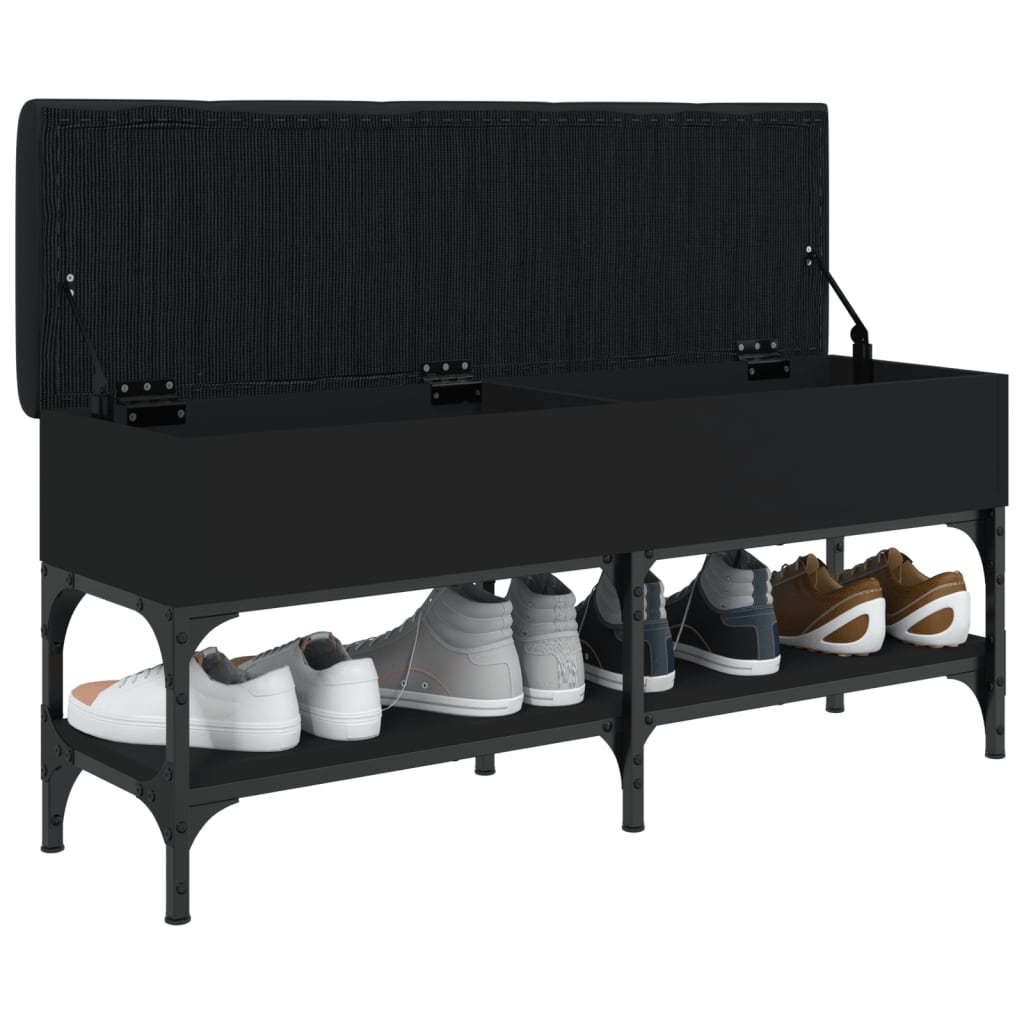 Banc à chaussures noir 102x32x45 cm bois d'ingénierie Bancs coffres vidaXL   