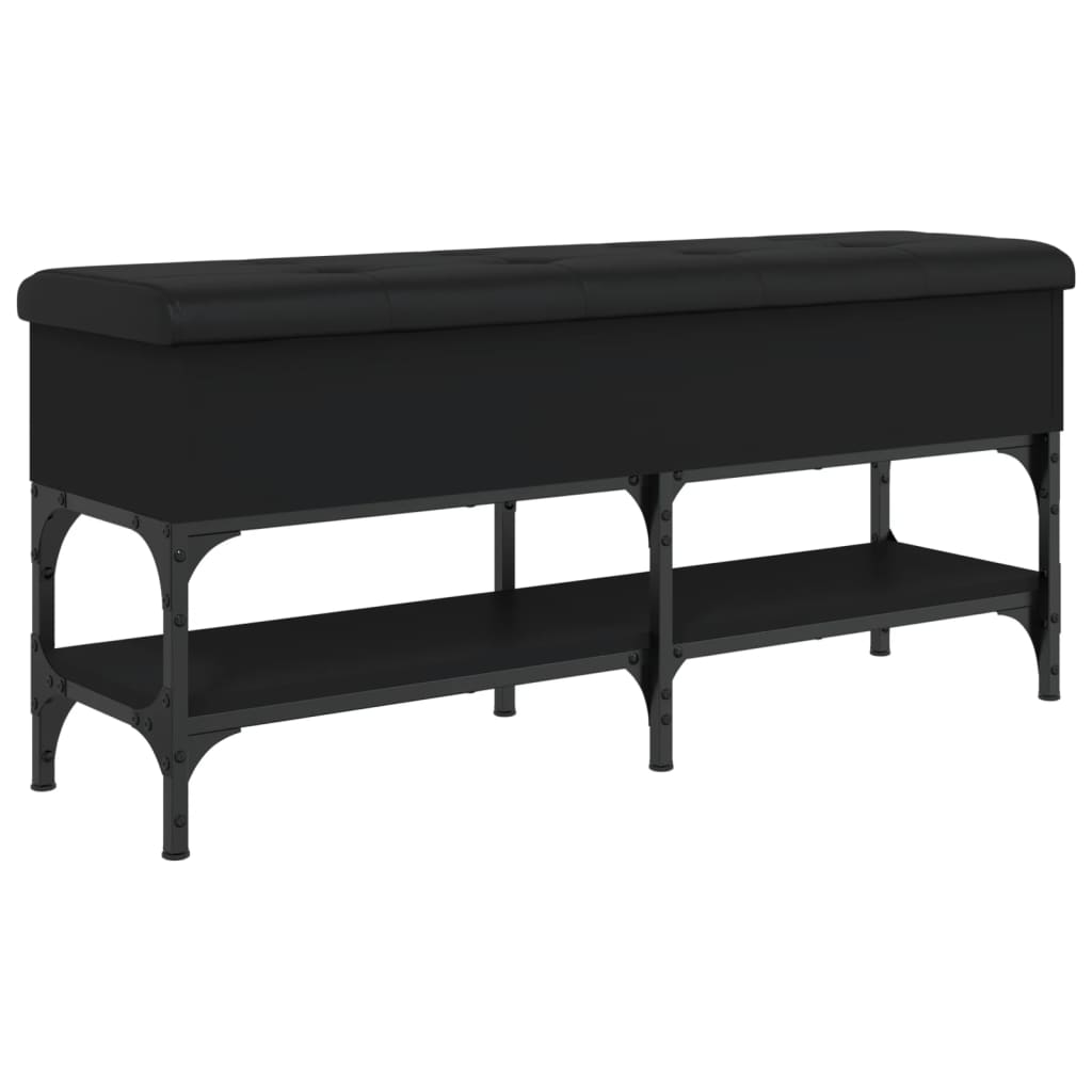 Banc à chaussures noir 102x32x45 cm bois d'ingénierie Bancs coffres vidaXL   