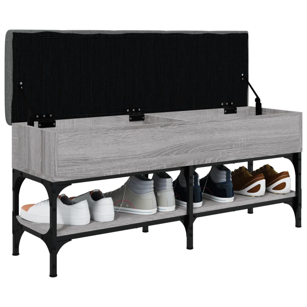 Banc à chaussures sonoma gris 102x32x45 cm bois d'ingénierie Bancs coffres vidaXL   