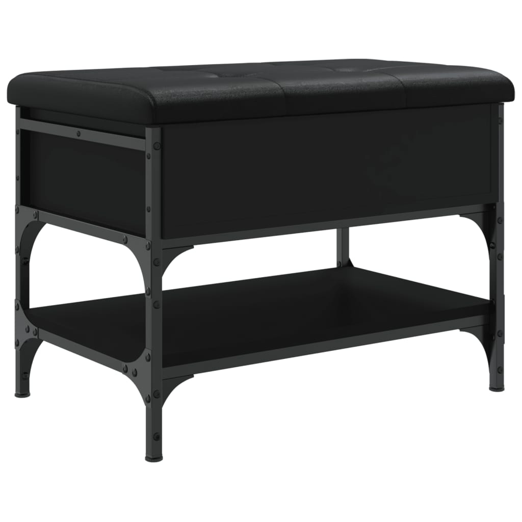 Banc à chaussures noir 62x42x45 cm bois d'ingénierie Bancs coffres vidaXL   