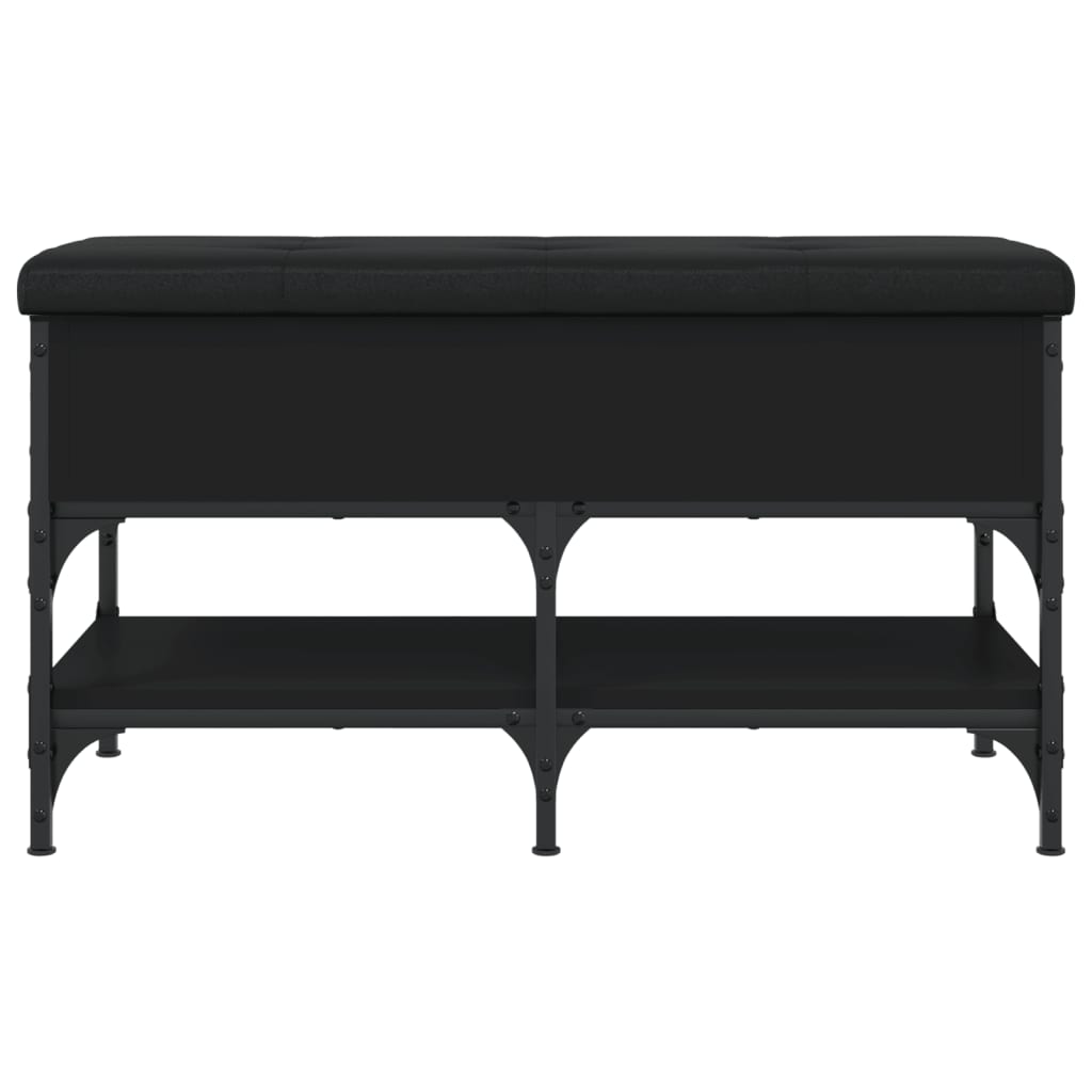 Banc à chaussures noir 82x42x45 cm bois d'ingénierie Bancs coffres vidaXL   