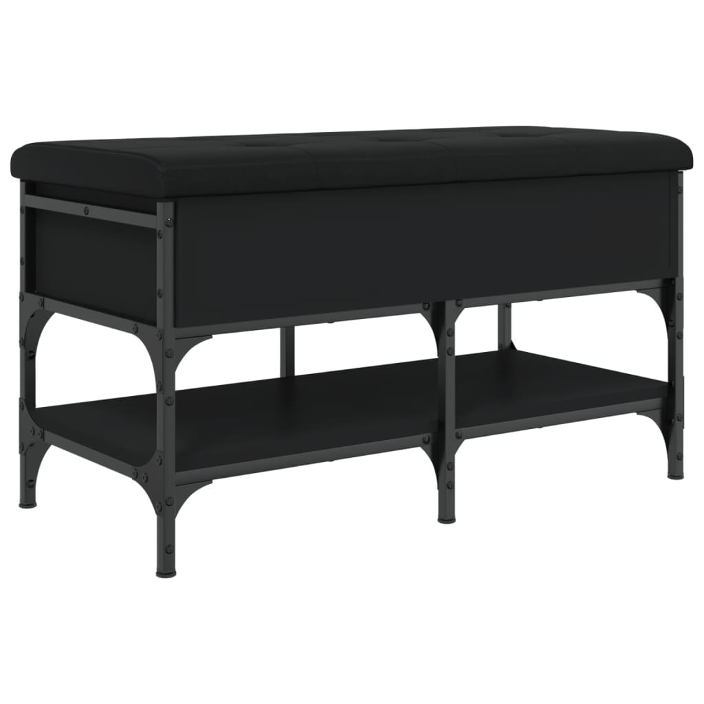 Banc à chaussures noir 82x42x45 cm bois d'ingénierie Bancs coffres vidaXL   