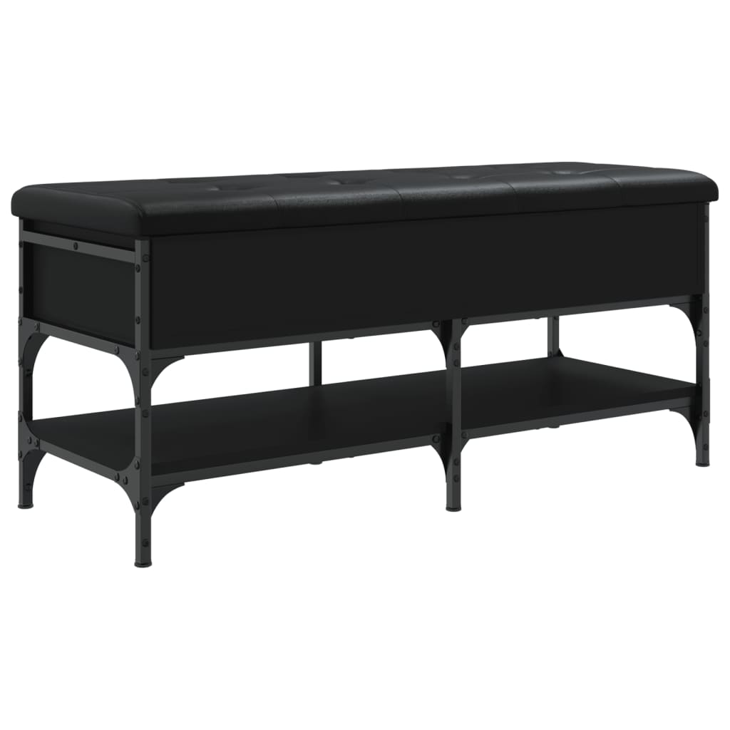 Banc à chaussures noir 102x42x45 cm bois d'ingénierie Bancs coffres vidaXL   