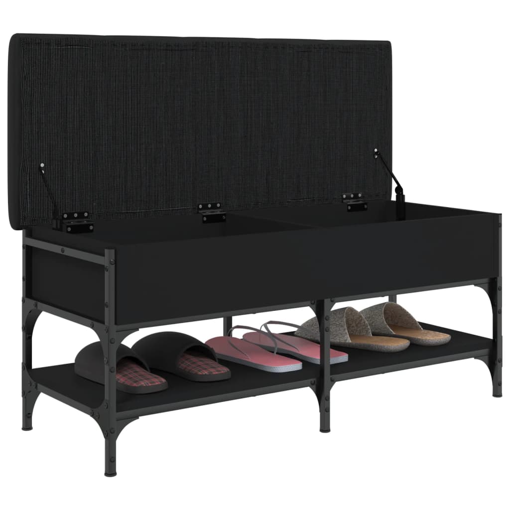 Banc à chaussures noir 102x42x45 cm bois d'ingénierie Bancs coffres vidaXL   