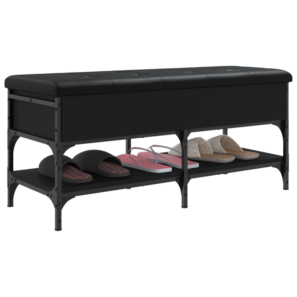 Banc à chaussures noir 102x42x45 cm bois d'ingénierie Bancs coffres vidaXL   