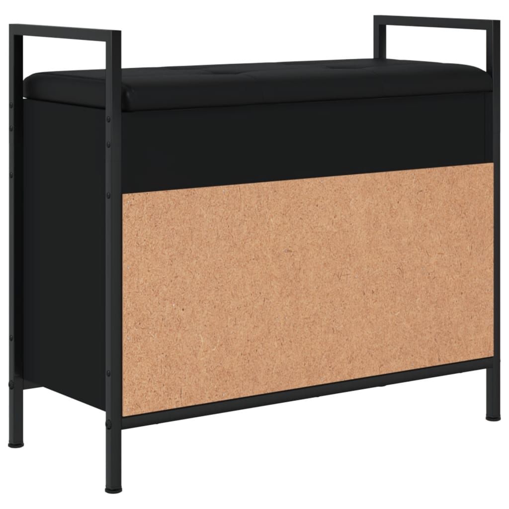 Banc à chaussures noir 65,5x32x57,5 cm bois d'ingénierie Bancs coffres vidaXL   