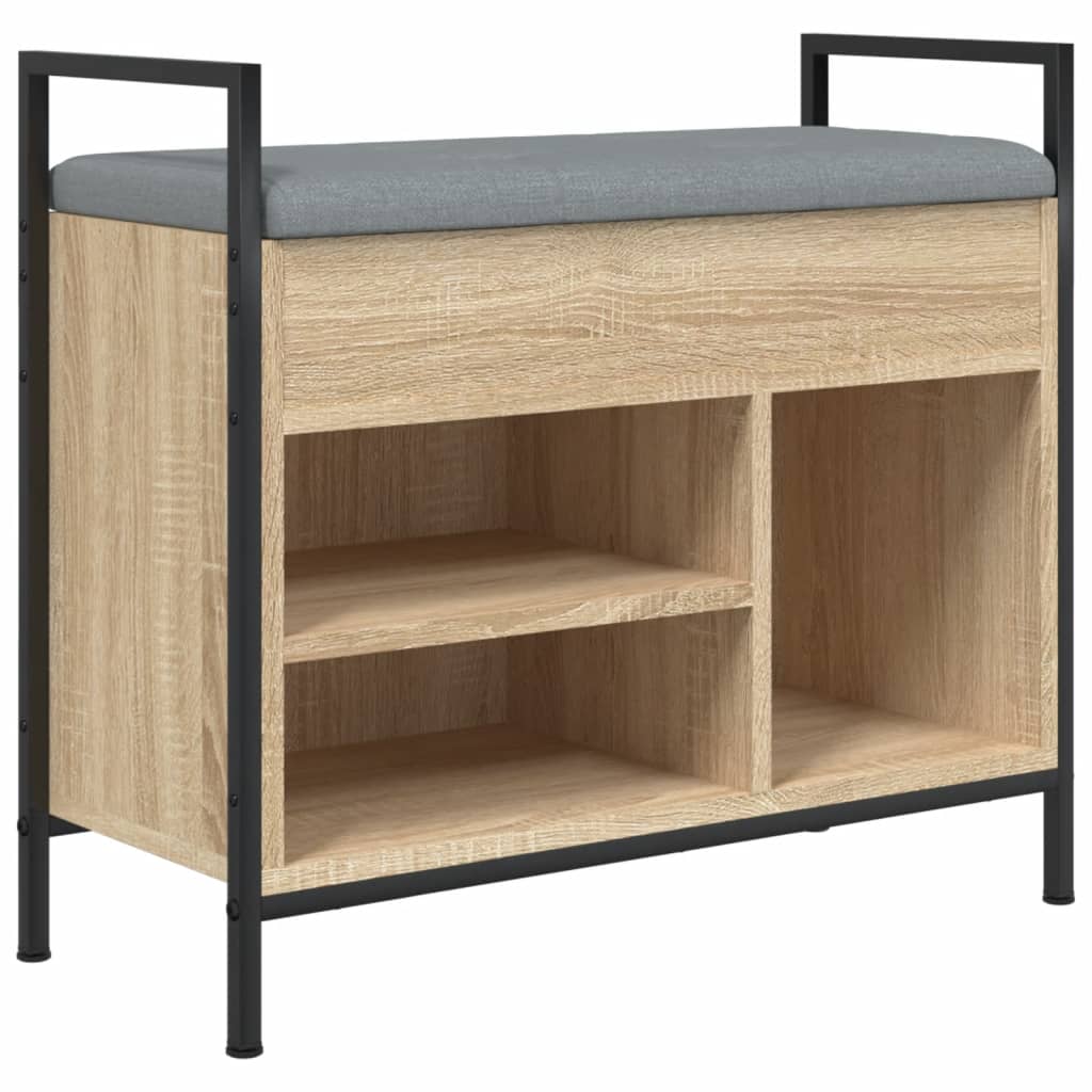 Banc à chaussures chêne sonoma 65,5x32x57,5cm bois d'ingénierie Bancs coffres vidaXL   