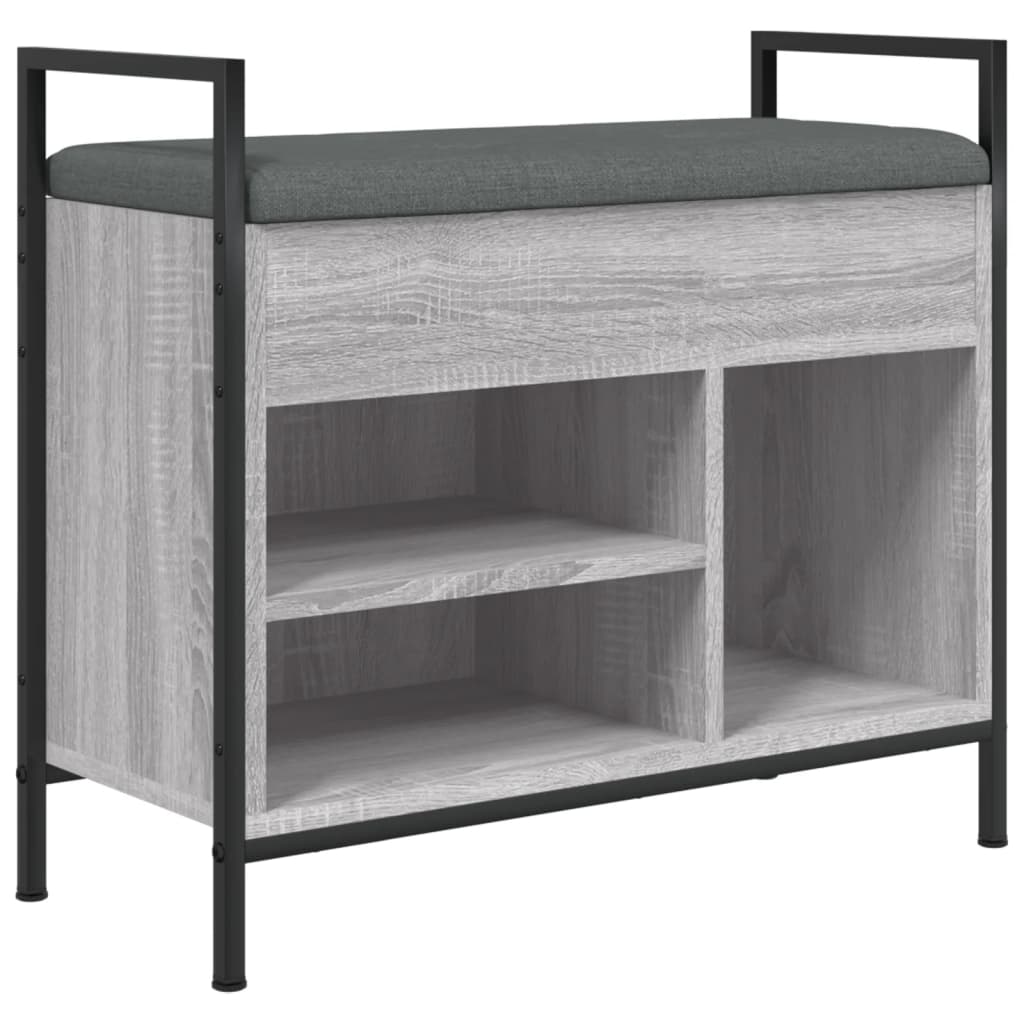 Banc à chaussures sonoma gris 65,5x32x57,5 cm bois d'ingénierie Bancs coffres vidaXL   