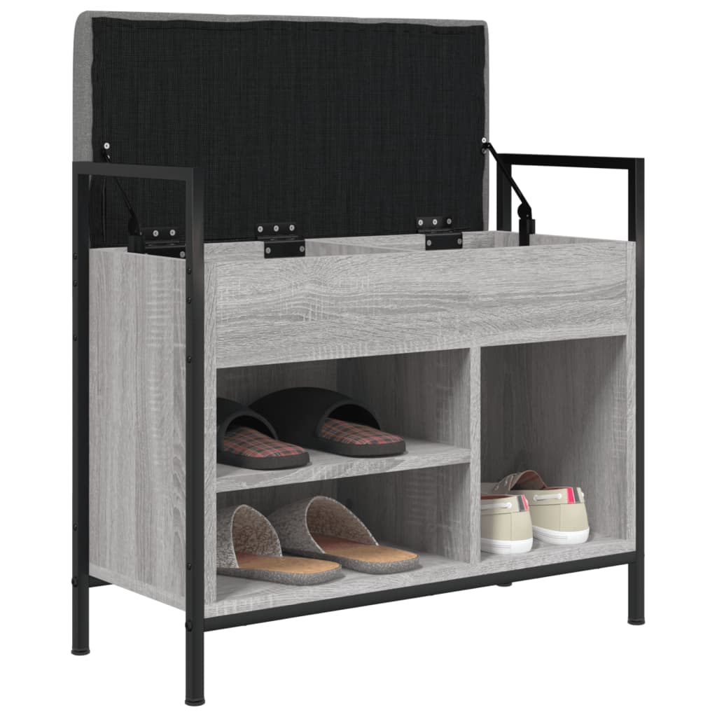 Banc à chaussures sonoma gris 65,5x32x57,5 cm bois d'ingénierie Bancs coffres vidaXL   