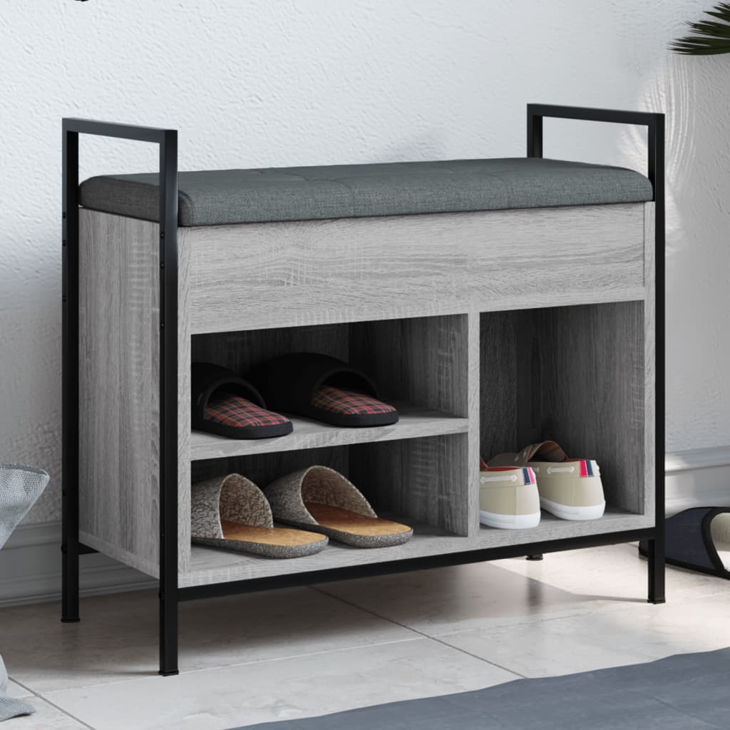 Banc à chaussures sonoma gris 65,5x32x57,5 cm bois d'ingénierie Bancs coffres vidaXL   