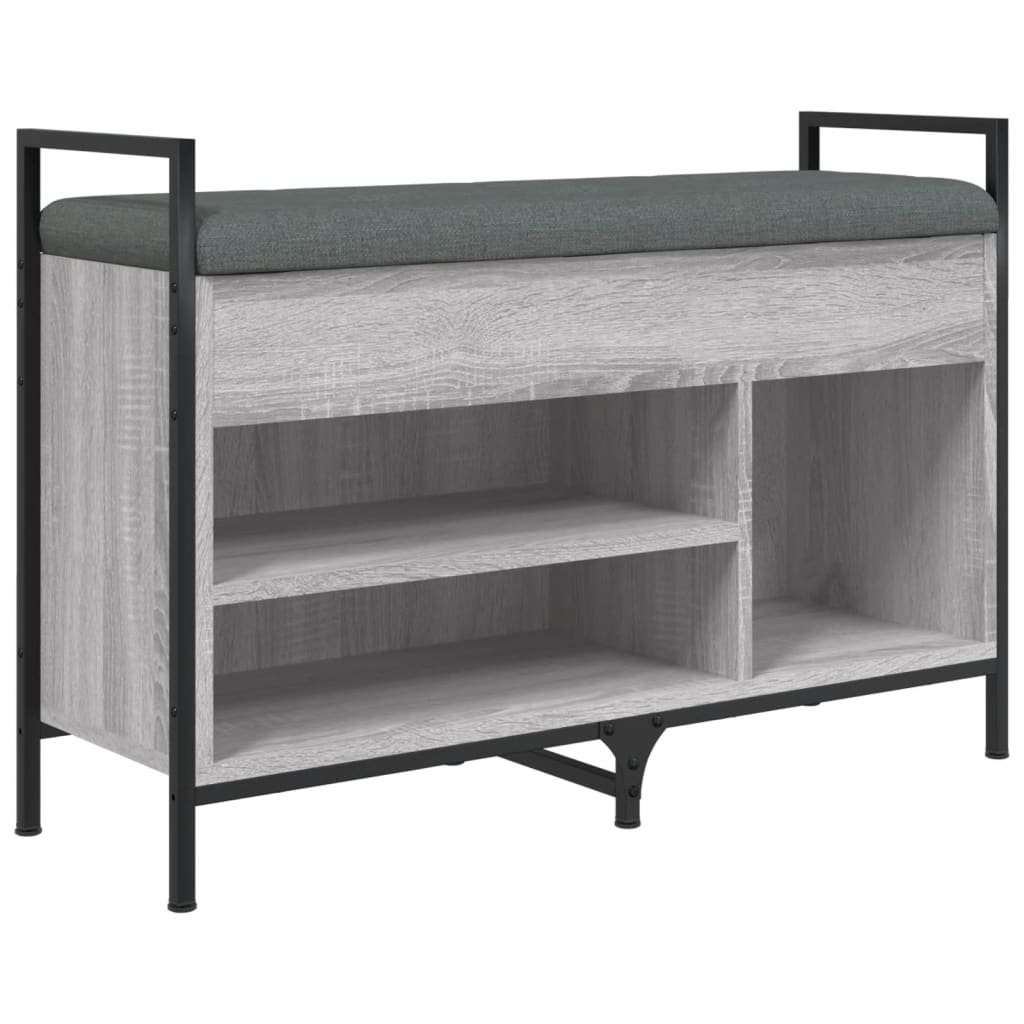 Banc à chaussures sonoma gris 85,5x32x57,5 cm bois d'ingénierie Bancs coffres vidaXL   