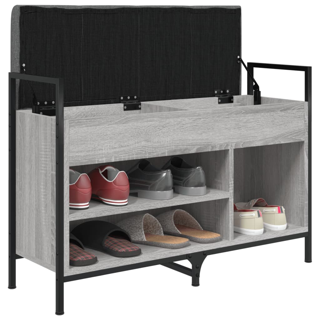 Banc à chaussures sonoma gris 85,5x32x57,5 cm bois d'ingénierie Bancs coffres vidaXL   