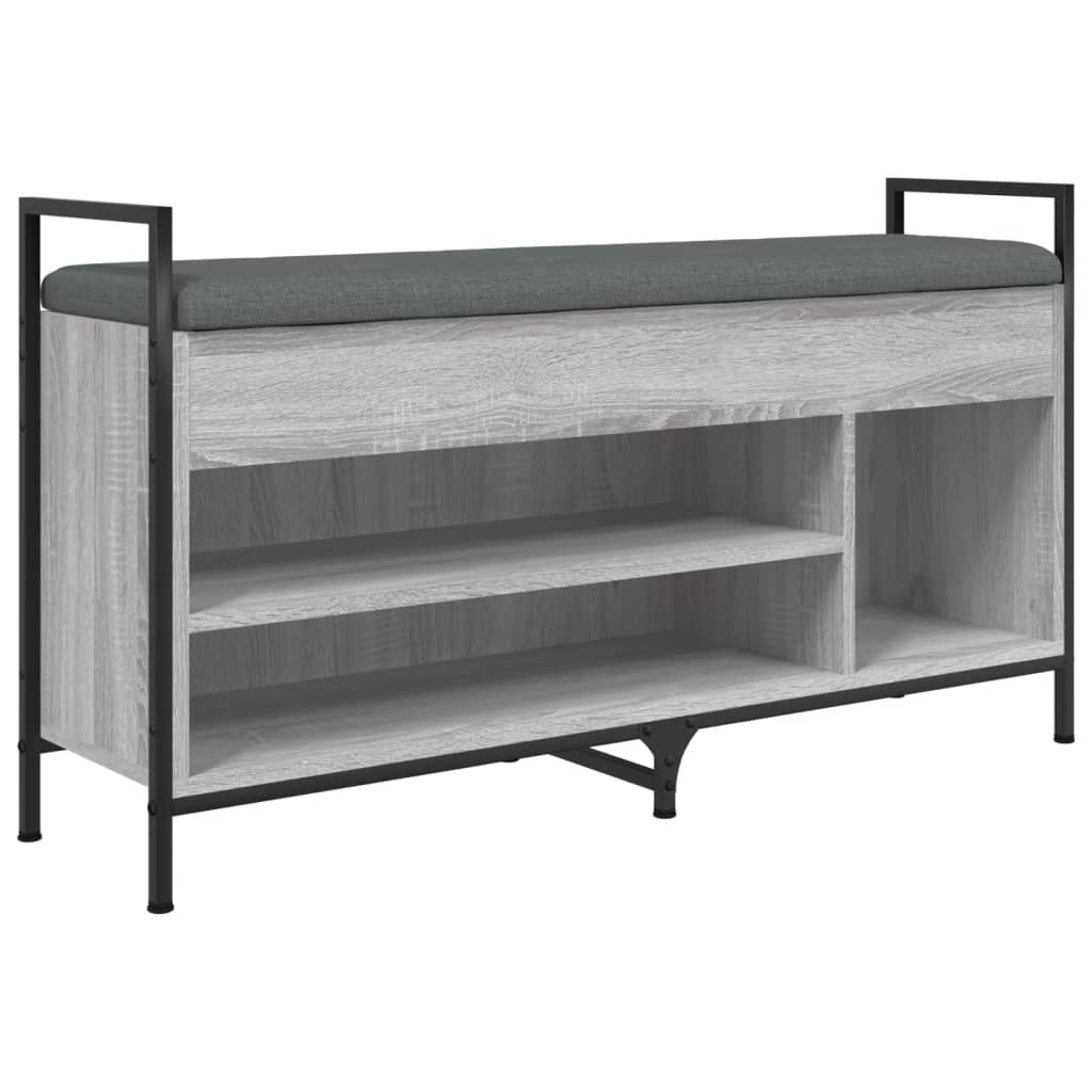 Banc à chaussures sonoma gris 105,5x32x57,5cm bois d'ingénierie Bancs coffres vidaXL   