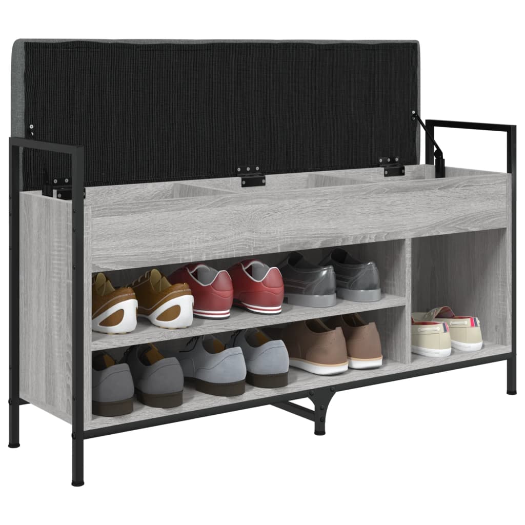 Banc à chaussures sonoma gris 105,5x32x57,5cm bois d'ingénierie Bancs coffres vidaXL   