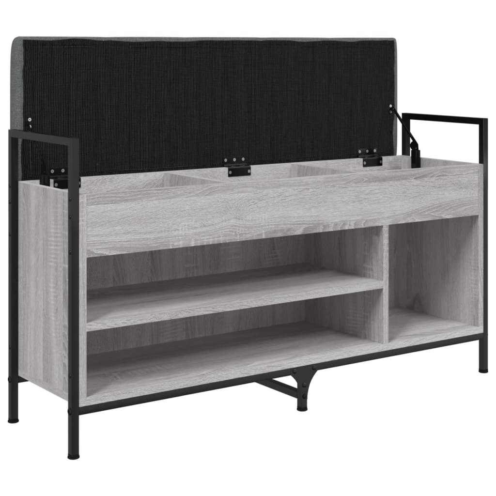 Banc à chaussures sonoma gris 105,5x32x57,5cm bois d'ingénierie Bancs coffres vidaXL   