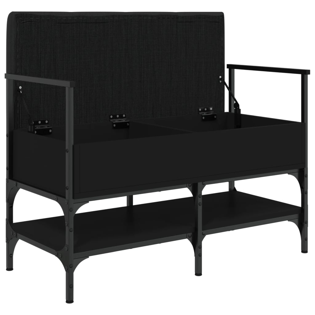 Banc à chaussures noir 85,5x42x57,5 cm bois d'ingénierie Bancs coffres vidaXL   